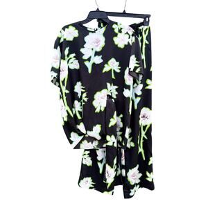 MSGM Black Floral Shirt & Pant Coordinated Set 36 2